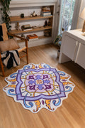 Lilac Scalloped Bohemian Medallion Rug by Maayan Alper-Swan