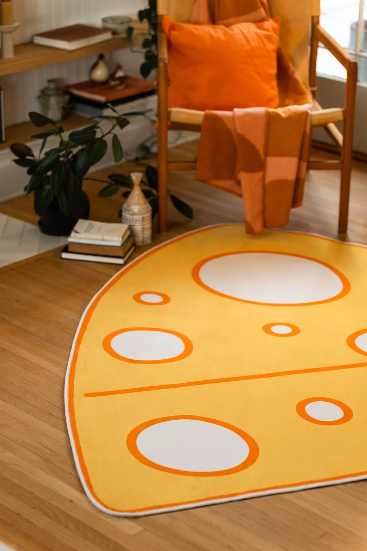 Yellow Cartoon Cheese Rug by Becca Franks