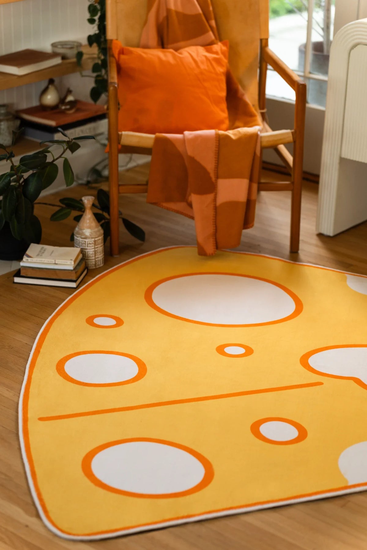 Yellow Cartoon Cheese Rug by Becca Franks