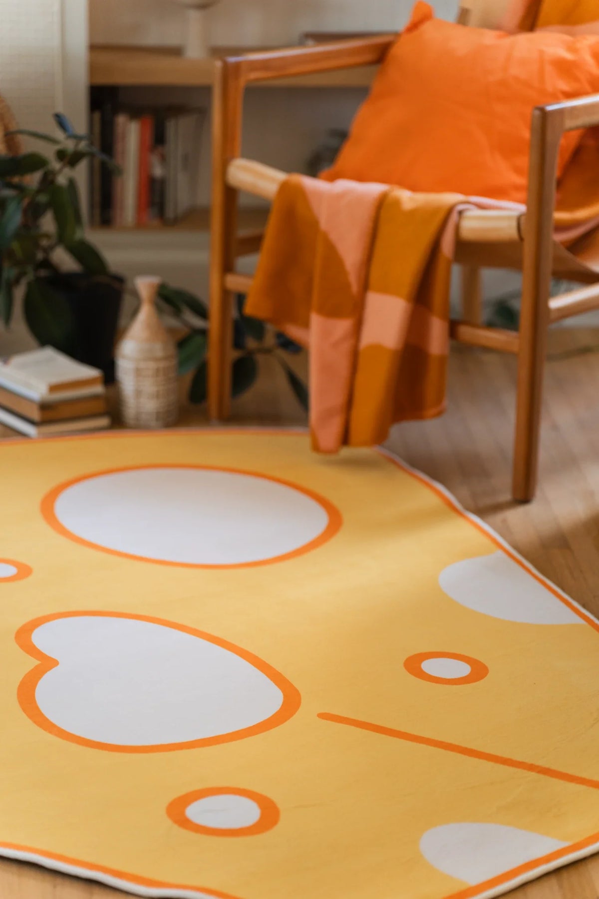 Yellow Cartoon Cheese Rug by Becca Franks