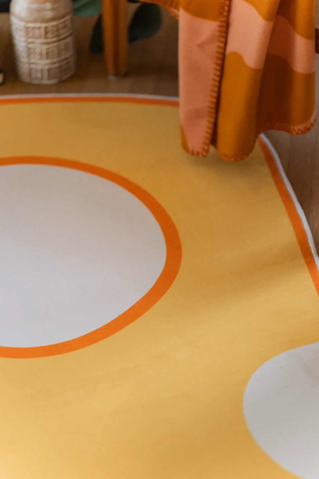 Yellow Cartoon Cheese Rug by Becca Franks