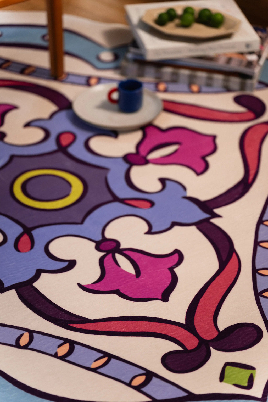 Lilac Scalloped Bohemian Medallion Rug by Maayan Alper-Swan