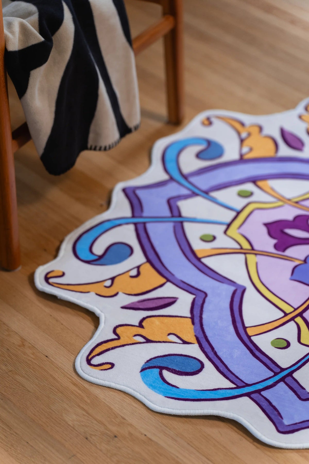 Lilac Scalloped Bohemian Medallion Rug by Maayan Alper-Swan