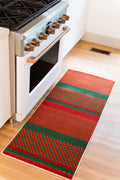 Rust Plaid Striped Rug by Heather Zhou