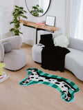 LanySpace Green Irregular Shaped Dalmatian Runner in Living Room